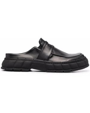 Viron Backless Chunky-Sole Loafers - Black