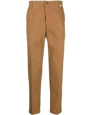 Myths Logo-Patch Straight-Leg Trousers - Natural