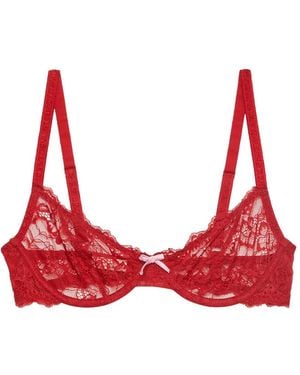 Fleur du Mal Bianca Bow-Detail Bra - Red