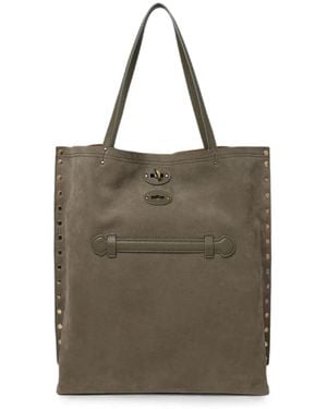 Zanellato M A' Spasso Studded Leather Tote Bag - Natural