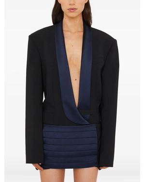 Christopher Esber Tuxedo Contrast Wool Blazer - Blue
