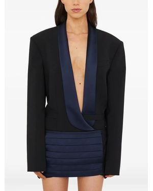 Christopher Esber Tuxedo Contrast Wool Blazer - Blue