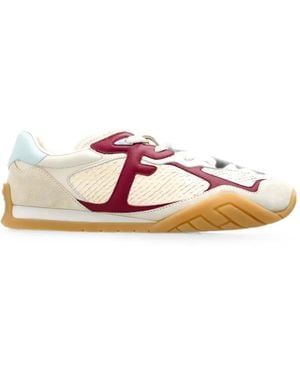 Fendi Wave Pulse Leather Low-Tops Sneakers - Pink