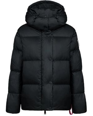 AFTER LABEL Hooded-Neck Quilted Jacket - Black