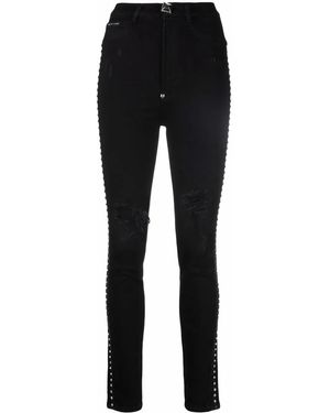 Philipp Plein Crystal-Embellished Jeggings - Black