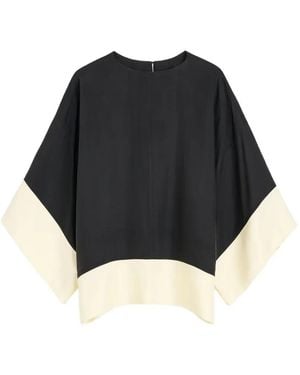 By Malene Birger Cicie Top Met Colourblocking - Zwart