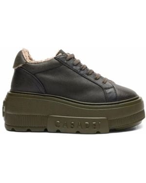 Casadei Nexus Grays Peak Faux-Fur Sneakers - Green