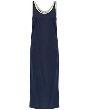 Hanro Camisón Laura Con Ribete En Contraste - Azul