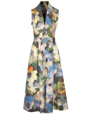 Lela Rose Jurk Met Bloemenprint - Wit