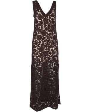 P.A.R.O.S.H. Floral Lace Day Dress - Black