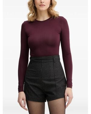 La Mania Malene Long-Sleeve Crew-Neck Top - Purple