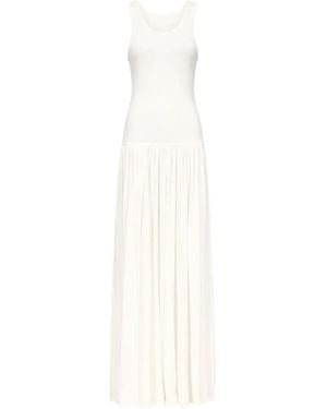 Loulou de Saison Jada Maxikleid Mit Gerafftem Rock - Weiß