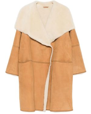 TOTEME Draped Shearling Coat - White