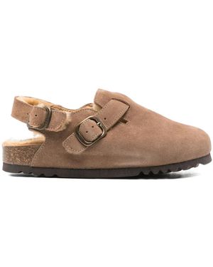 Scholl Fae Buckled Mules - Brown