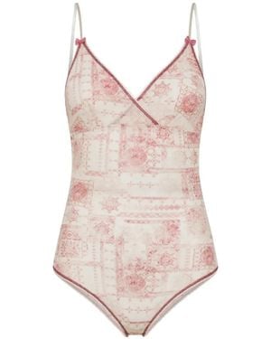 Momoní Body Tore Estampado - Rosa
