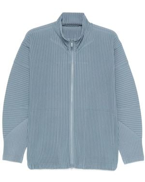 Homme Plissé Issey Miyake ファンネルネック ジャケット - ブルー