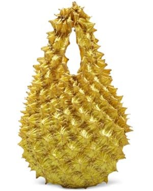 BUNZABURO KYOTO Shibori-Pleated Tote Bag - Yellow