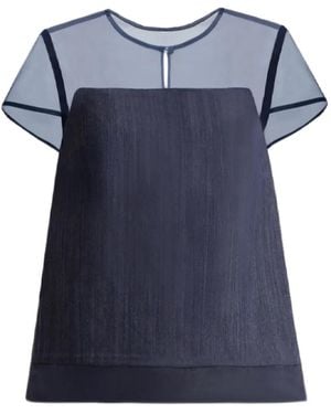Gemy Maalouf Boxy Short-Sleeve Blouse - Blue