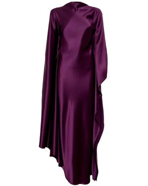 Acler Jarvis Draped-Sleeve Maxi Dress - Purple