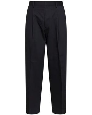 Costumein Pleated Virgin Wool Trousers - Blue