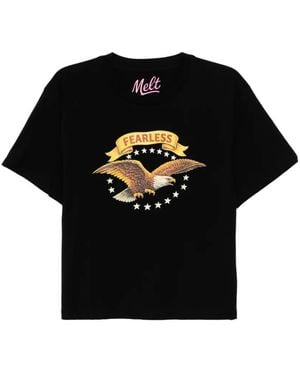 Melt Camiseta Con Águila Estampada - Negro