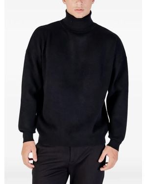 Antony Morato Roll-Neck Drop-Shoulder Jumper - Blue