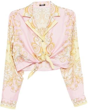 Versace Barocco Silk Twill Shirt - White