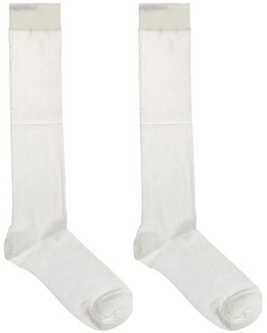 Issey Miyake Transparent Knee-High Socks - White