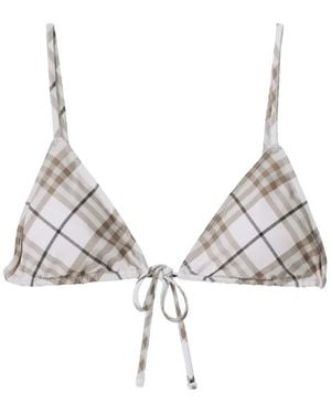 Burberry Chequered Bikini Top - Metallic