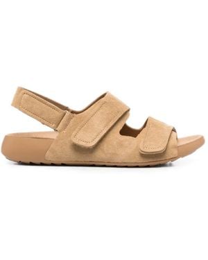 SERGIO MORETTI FIRENZE Touch-Strap Suede Sandals - Natural