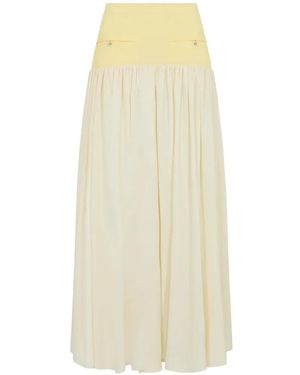Rabanne Crêpe De Chine Panelled Maxi Skirt - White