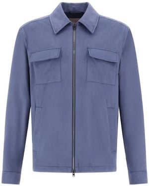 Herno Veste Effet Daim - Bleu