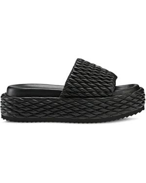 Bogner Sorrento Quilted Flatform Slides - Black