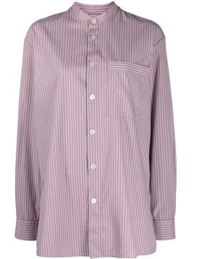 Tekla Striped Organic Cotton Shirt - Purple