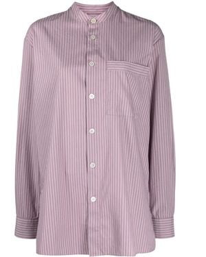 Tekla Striped Organic Cotton Shirt - Purple