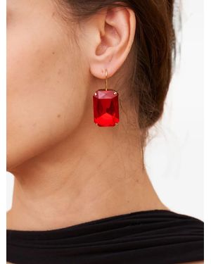 Kenneth Jay Lane Octagon Fishhook Earrings - Orange