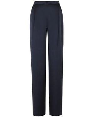 Max Mara Satin Pleated Trousers - Blue