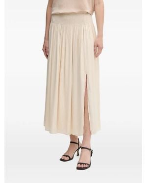 MARC AUREL Slit Midi Skirt - Natural