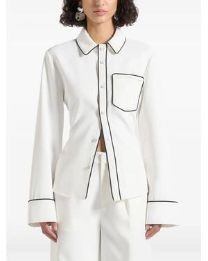 Manière De Voir Contrast Piped Tie-Back Shirt - White