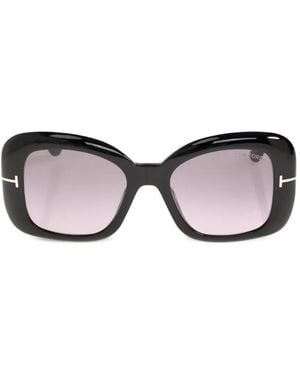 Tom Ford T-Logo Square-Frame Sunglasses - Black