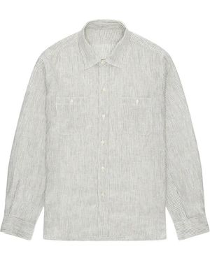 Fortela Chemise Rayée À Poche Poitrine - White