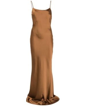 ANDAMANE Ninfea Ruched-Detail Open-Back Maxi Dress - White