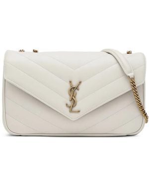 Saint Laurent Medium Loulou Crossbody Bag - White