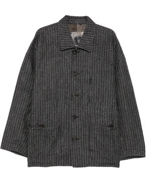 Ziggy Chen Textured-Finish Button-Up Jacket - Grey
