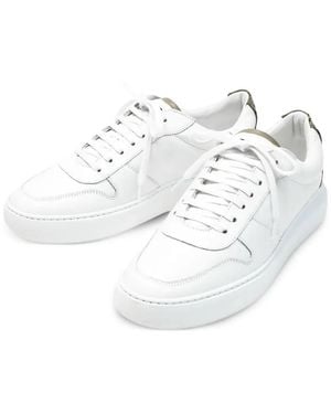 Herno Leather Panelled Trainers - White
