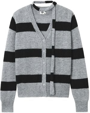 B+ AB Cardigan A Righe - Grigio