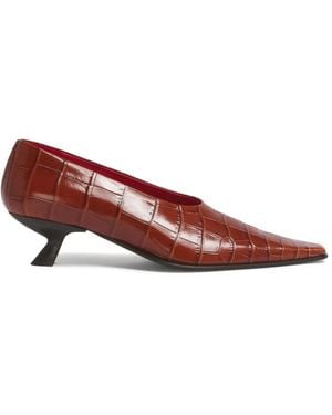 Marni Croc-Effect Leather Cindi Pumps - Red