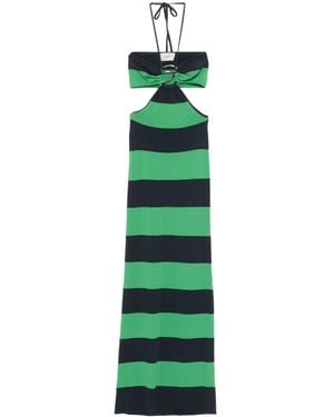 Coperni Abito Midi A Righe - Verde