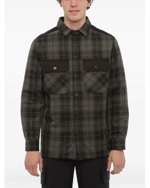 Neil Barrett Padded Checked Shirt Jacket - Gray