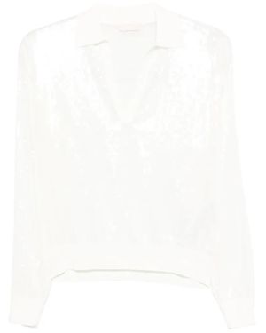 Liu Jo Haut À Ornements De Sequins - White